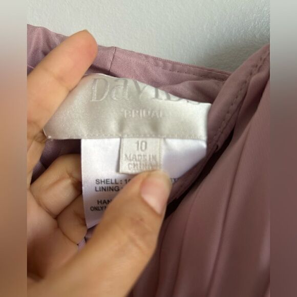 NWT David’s Bridal Strapless Chiffon Gown in Quartz - Picture 12 of 13